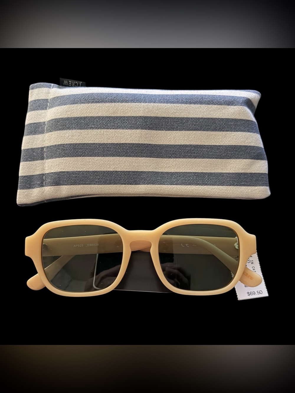 NWT-J. CREW-LIGHT PEACH COLOR  SUNGLASSES WITH CASE